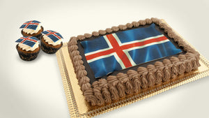 Pantaðu súkkulaðiterta með íslenska fánanum fyrir 17. júní